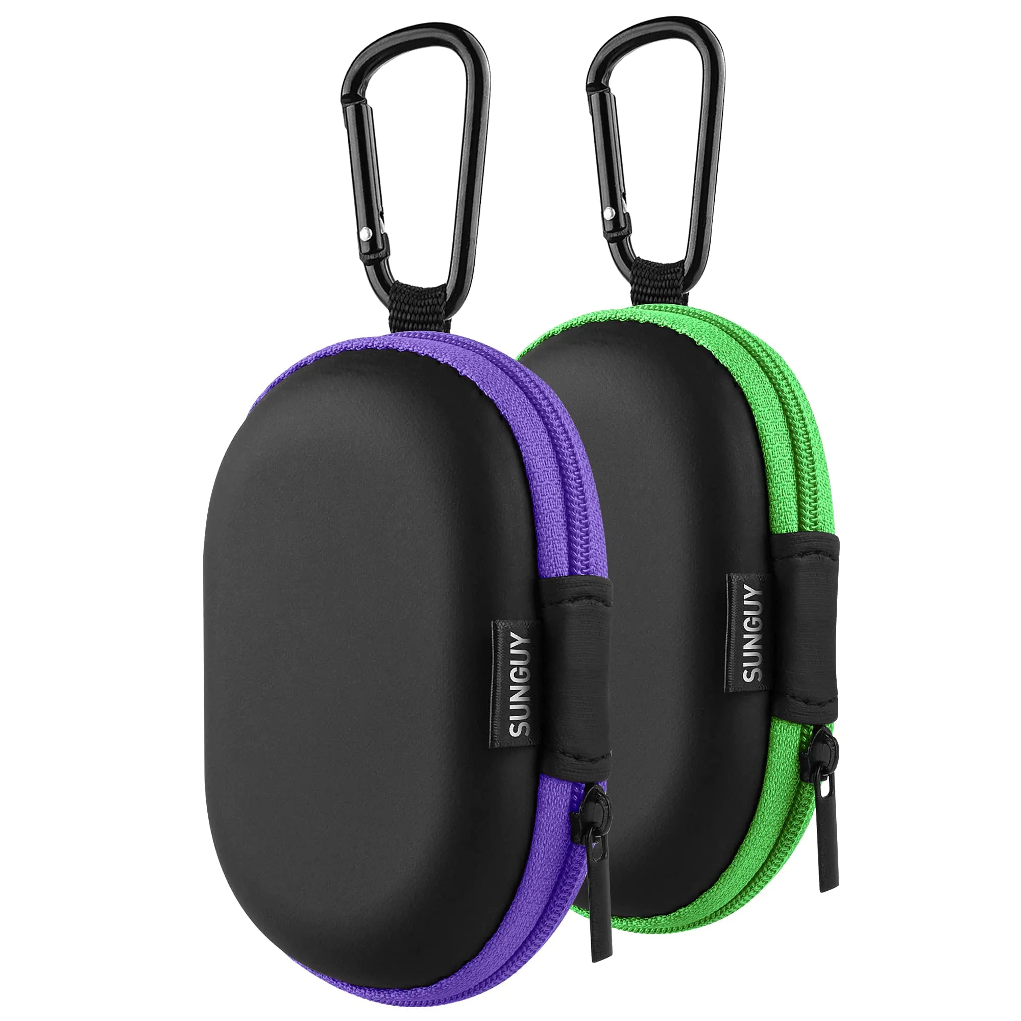 2-Pack Earbud Carrying Cases - Green & Purple