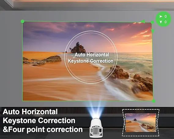 4K Mini Projector, WiFi6, Android 11, 180° Rotatable