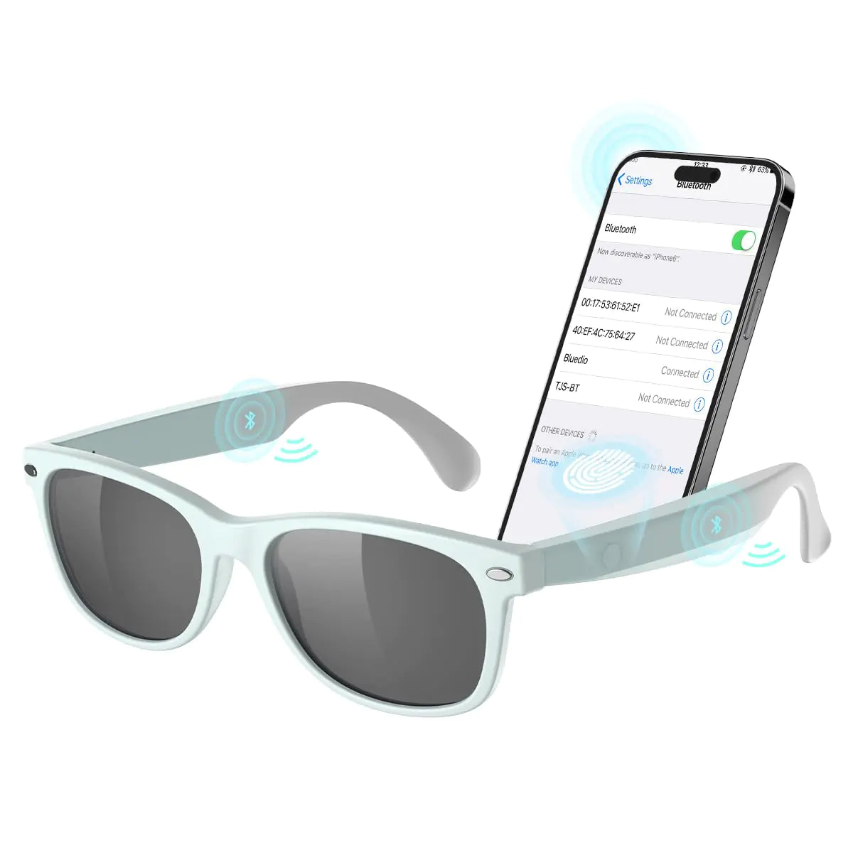 Smart Bluetooth Sunglasses XO Smart Bluetooth Audio Glasses for Women MenAthletic/Outdoor UV Protection Riding DrivingFishing Running (Mint Green)